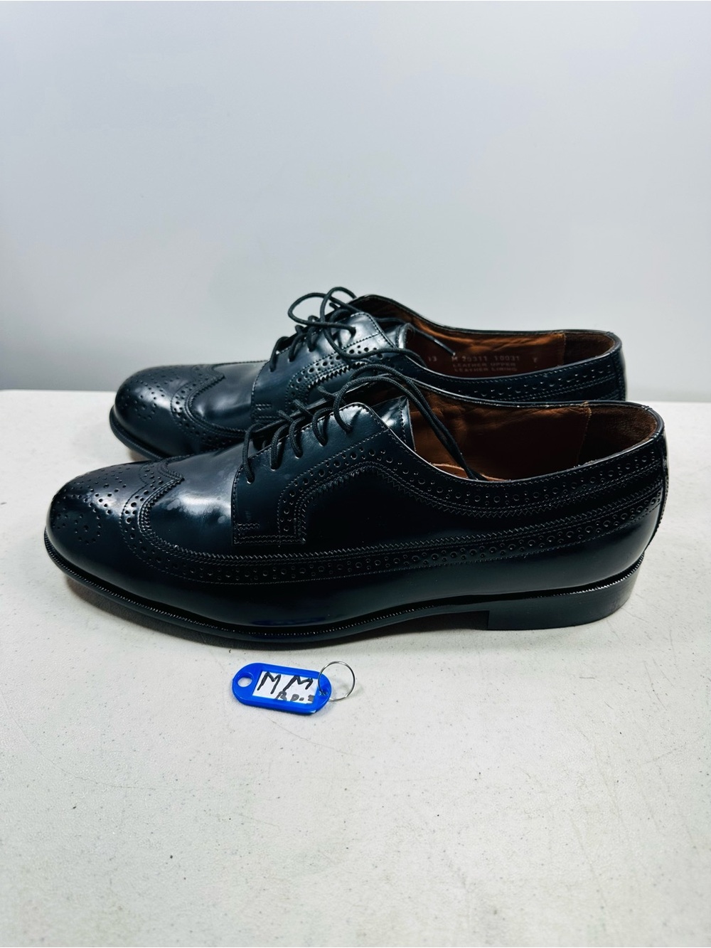 Bostonian Mens Dress Shoes 13 Mansfields Wingtip Black Leather